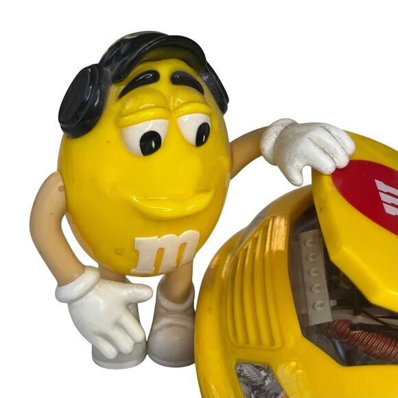 M&Ms Under The Hood Racing Team Toy Car Candy Dispenser Yellow Red - Picture 7 of 8